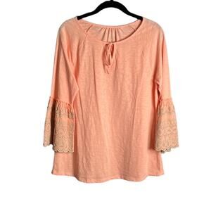 St. John’s Bay Pink Flared Sleeve Casual Top Size Medium